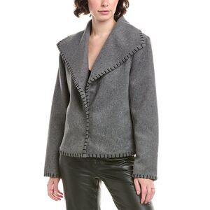 Pascale La Mode Womens  Short Wool-Blend Jacket, Gray